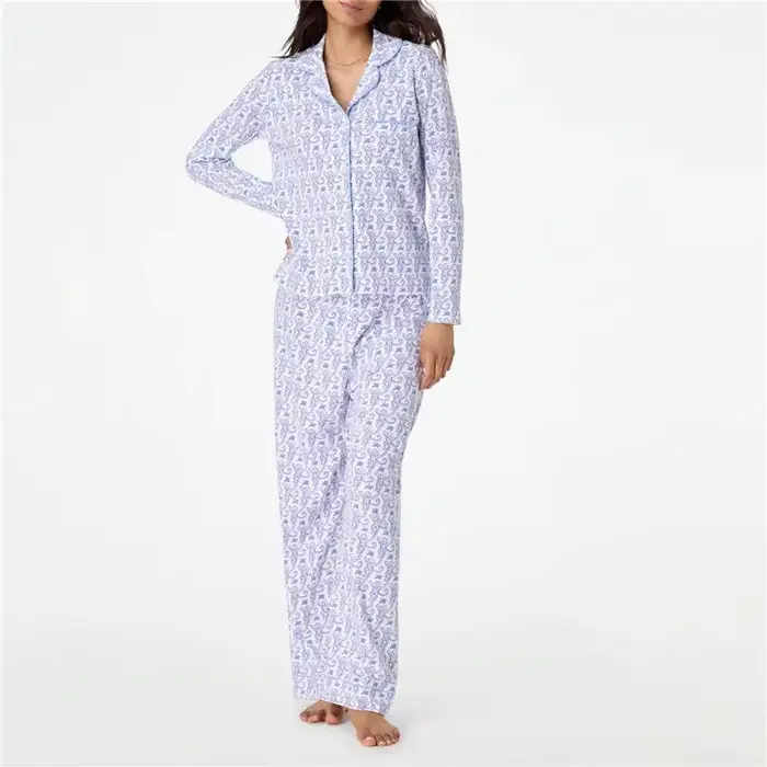 Roztomilé a elegantné pyžamo pre ženy, karikatúra z roku 2000, V-neck, mäkký polyester, dvojdielny, pohodlný nočný spánok, ideálny darček pre špeciálne príležitosti
