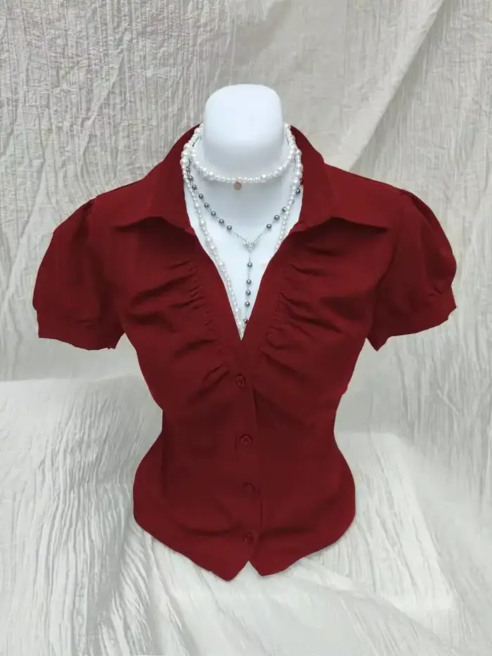 Vintage estetické ženy osobnosť Y2K štíhle oblečenie móda košele Harajuku krátky rukáv topy žena teplé c