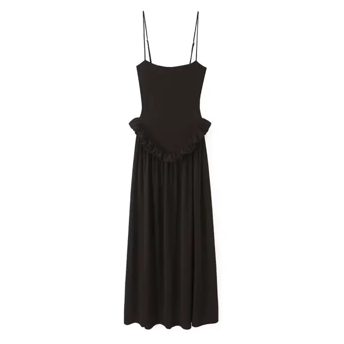 Robe nuisette pour femme - Jupe longue à volants à la taille avec bretelles réglables, collection Pr