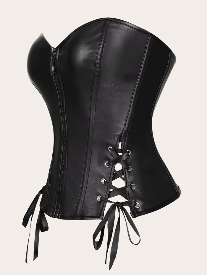 Kožený korzetový bustier pre ženy z PU kože