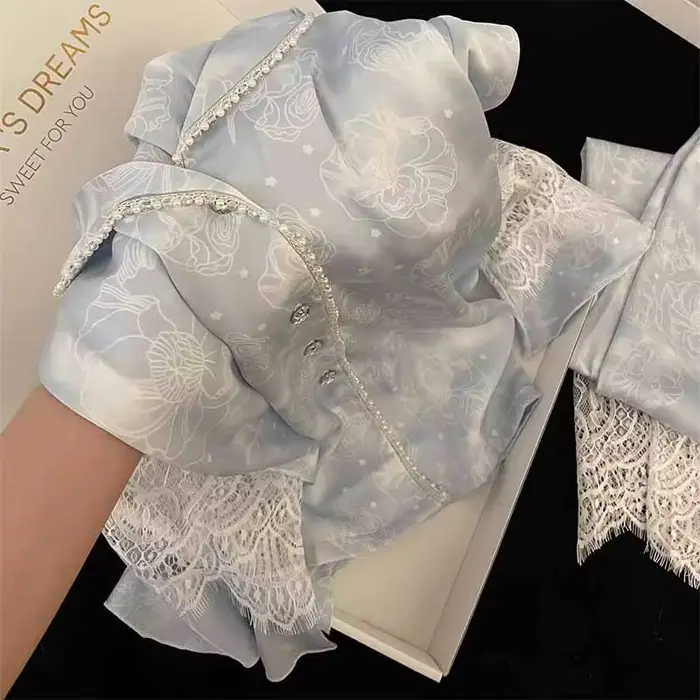Hodvábny dvojdielny dámsky set Pijama jesenné kvetinové s dlhým rukávom zapol Top a nohavice nočné oblečenie žena nočné oblečenie Sexy pyžamo Set