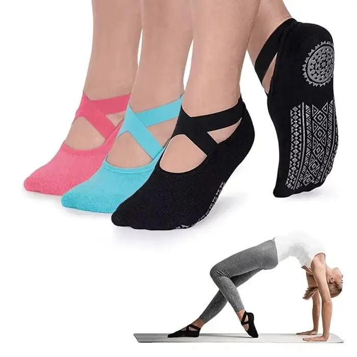 Dámske bavlnené priedušné ponožky na Pilates