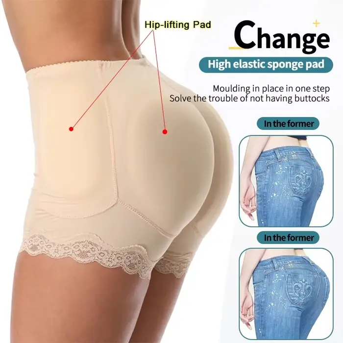 Sous-vêtements modelants avec coussinets de hanches, rehausseur de fesses Sexy, culotte de contrôle, ventre lisse, faux fesses Plus