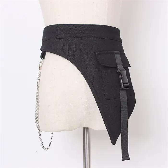 Corset multifonctionnel gothique punk hip hop style techwear en denim pour femmes mode streetwear occasions spéciales