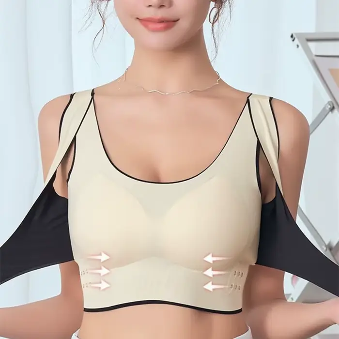 Bezšvíková predná zatváracia podprsenka, veľká veľkosť, bez kostic, tenká, rozvlnená, push-up, pre ženy, nastaviteľná, pre každodenné použitie