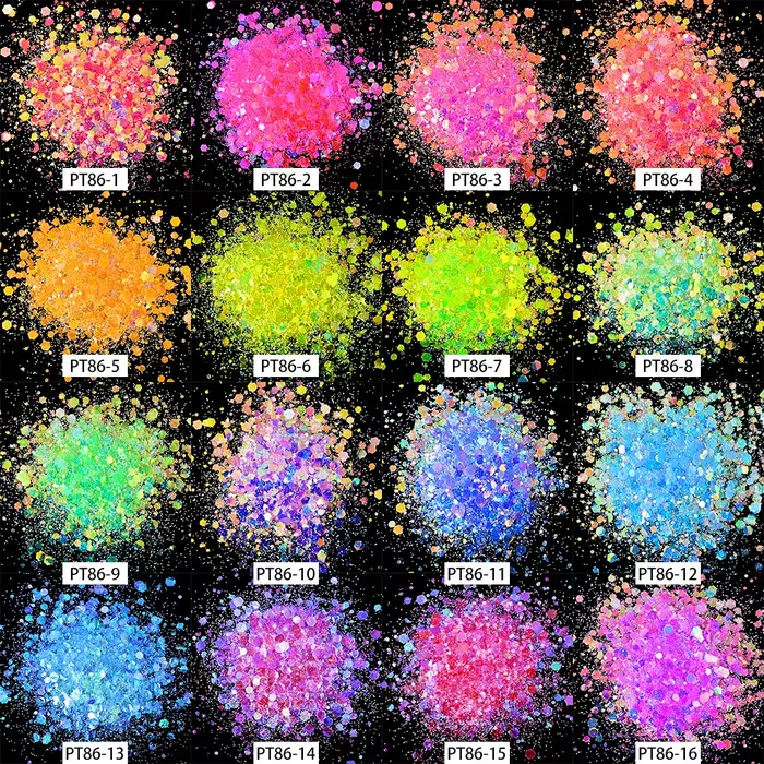 50 g/vrecko holografické zmiešané hexagónové tvary veľké nechty trblietky trblietavé vločky plátky manikúra