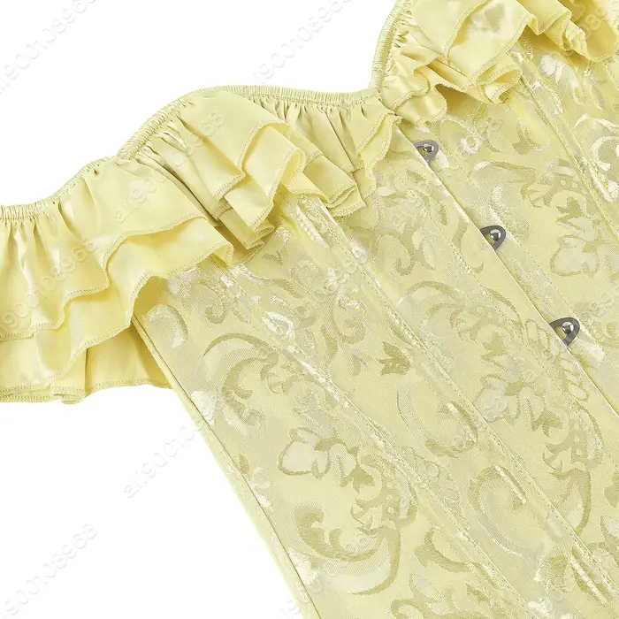 Corset vintage épaules dénudées en polyester avec dentelle pour femmes élégantes occasions spéciales