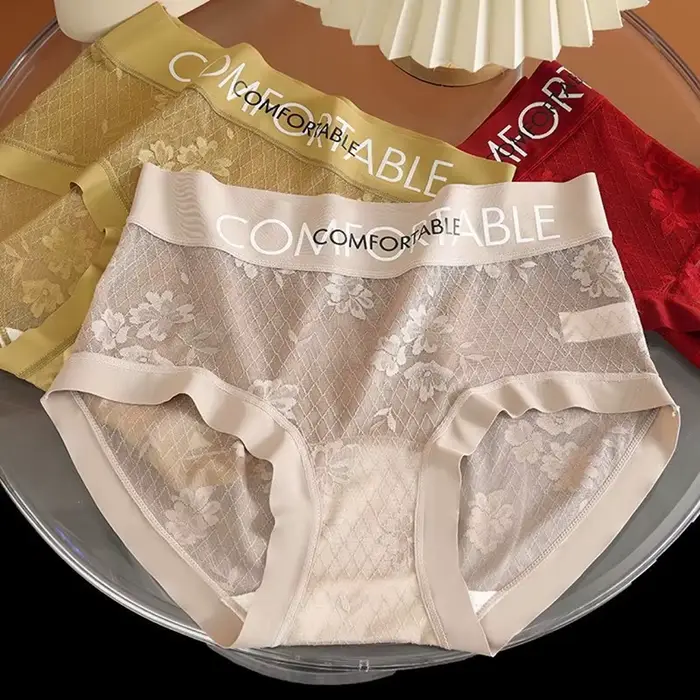 Dámske bezšvíkové čipky nohavičky, abeceda, móda, Hip Lifting, mierne brucho sprísnenie, jednoduché, Stretch, hodvábny inseam