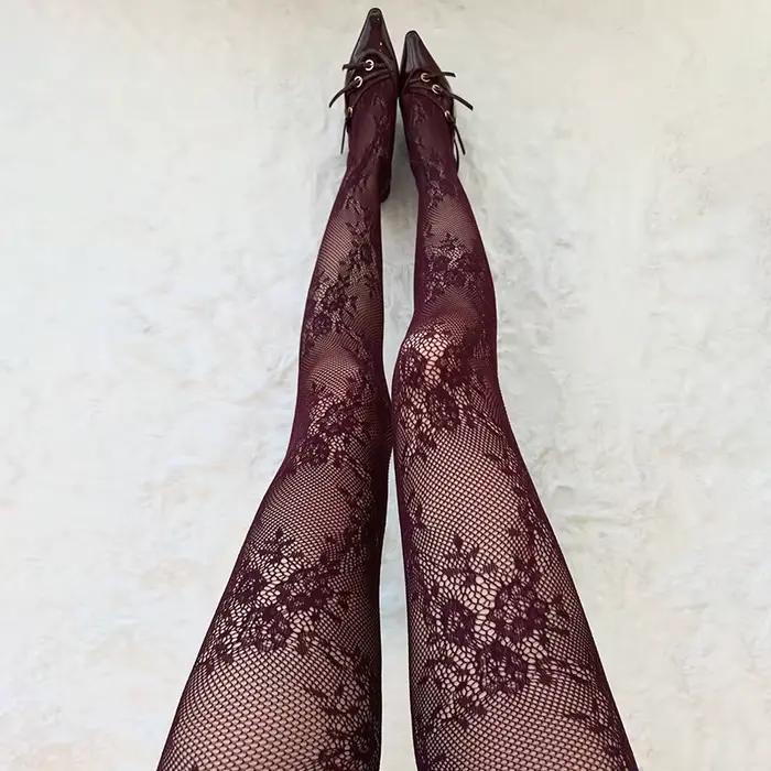 Roztomilé pančuchy Lolita ženy Sexy kvetinové čipky stehno vysoké nízke pančuchy spodná bielizeň pletené pletivo sieť pančuchy ženy pančuchy