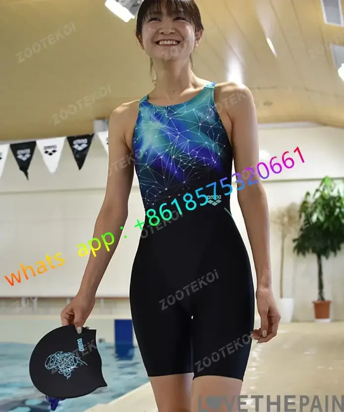 Dámske jednodielne plavky, triatlon, profesionálny tréning, dĺžka kolena, pohodlné pre bazén