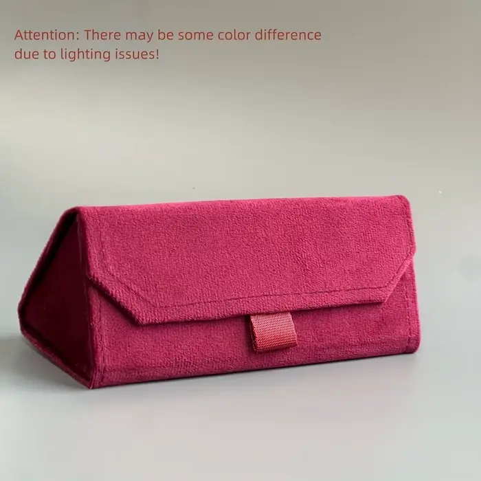 1 ks zamatový trojuholníkový skladací elegantný puzdro na okuliare pre ženy