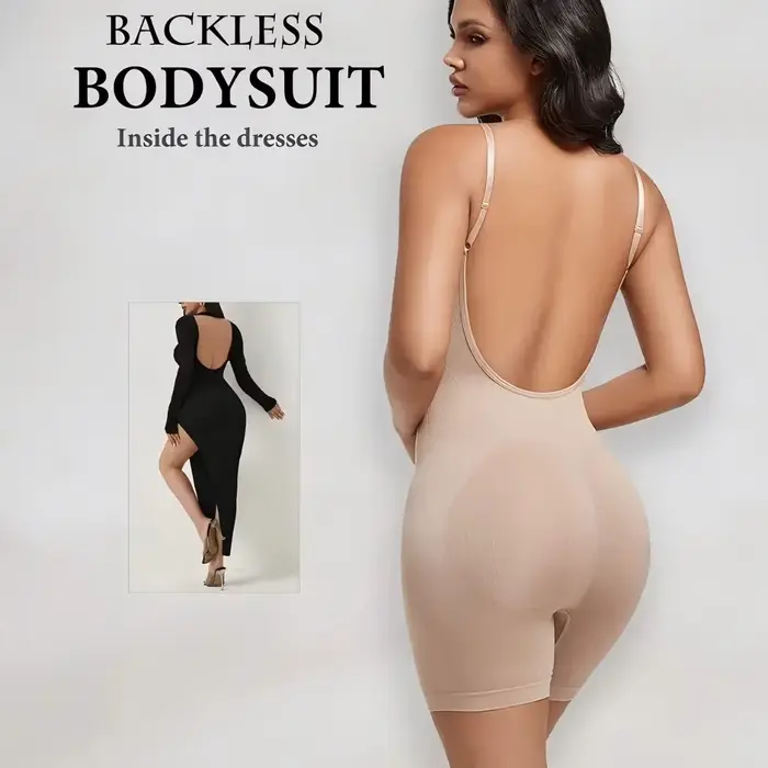 Body sans couture pour femmes dos nu modelant silhouette élégant levier des hanches contrôle du ventre tricoté elastane polyamide occassions spéciales soirée chic