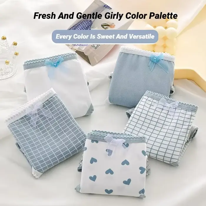 Culottes pour femmes en coton tricoté imprimées à carreaux de coeurs confortables et respirantes pour le quotidien et les occasions spéciales