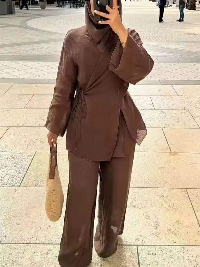 Vintage HH oblečenie z polyesteru pre ženy s čipkou a voľným fit pre jarné a letné domáce príležitosti a veľkonočné darčeky