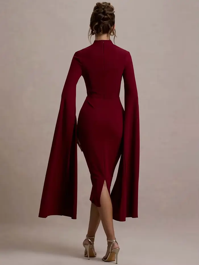 Viacúčelové šaty Mozision Sexy s štvorcovým výstrihom pre ženy Fall-Winter Club štýl a špeciálne večery