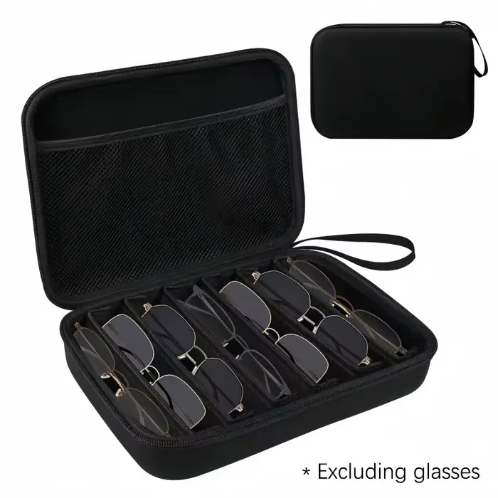 Boîte de rangement pour lunettes réglable à 6/7 compartiments |   Organisateur de lunettes portable 