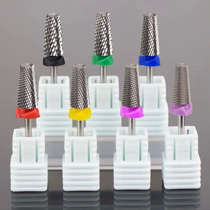 Forets à ongles en acier au tungstène, fraise pour enlever le gel des ongles, forets en diamant pour