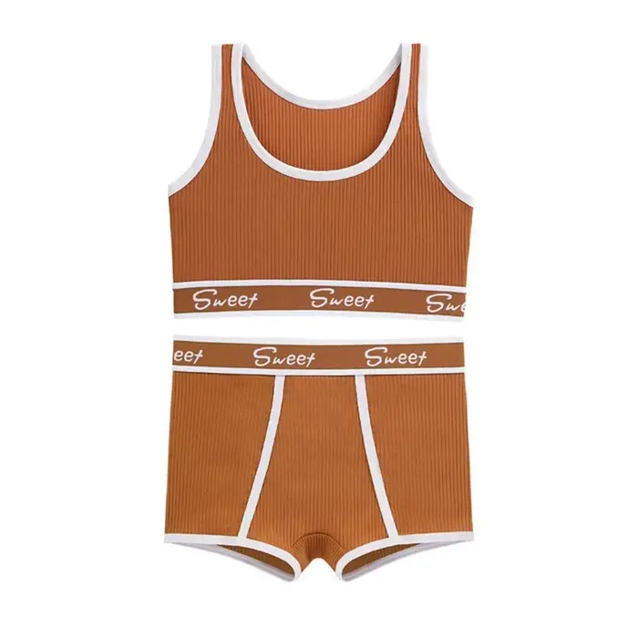 Ensemble de sous-vêtements confortables pour femmes, culotte en coton, soutien-gorge, culotte de séc