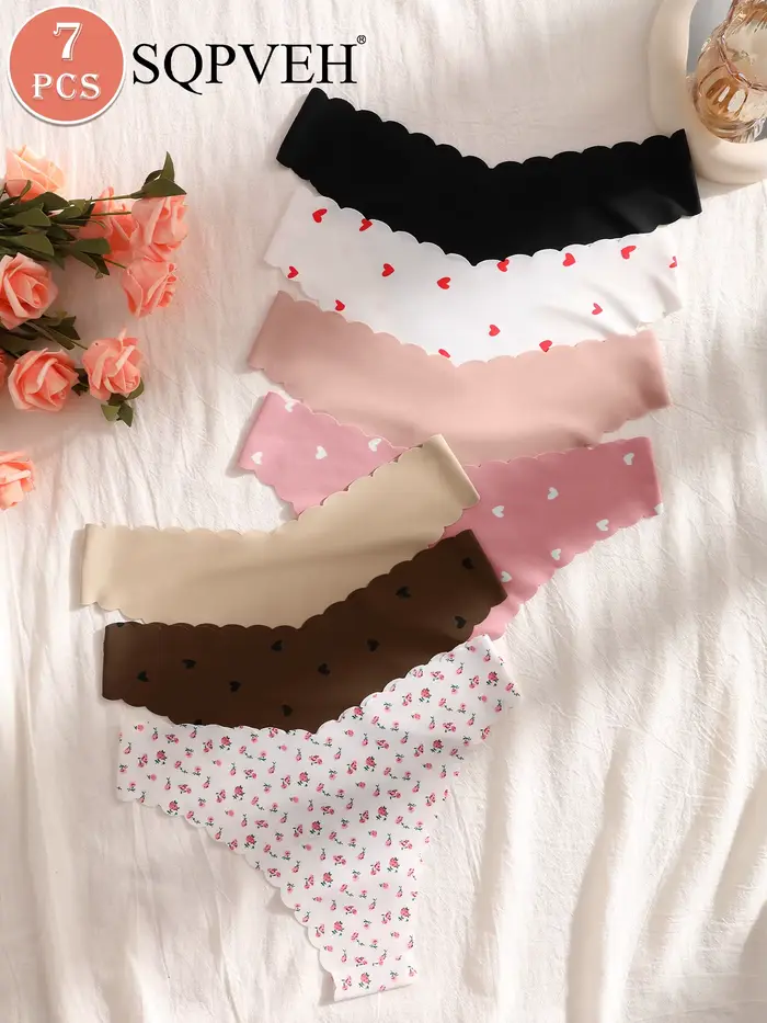 Sada 7 pohodlných trojuholníkových nohavičiek pre ženy, športové / ležérne, jednoduché a elegantné pre každodenné použitie
