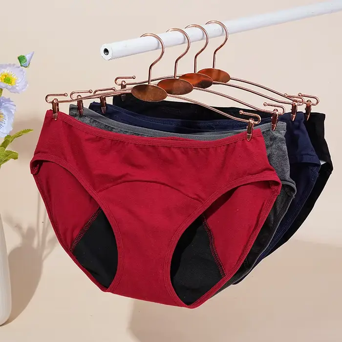Culotte Menstruelle Physiologique pour Femme, Sous-Vêtements en Coton Absorbant l'Eau, Slip à vaccage Rapide, Lingerie Féminine, Grande Taille