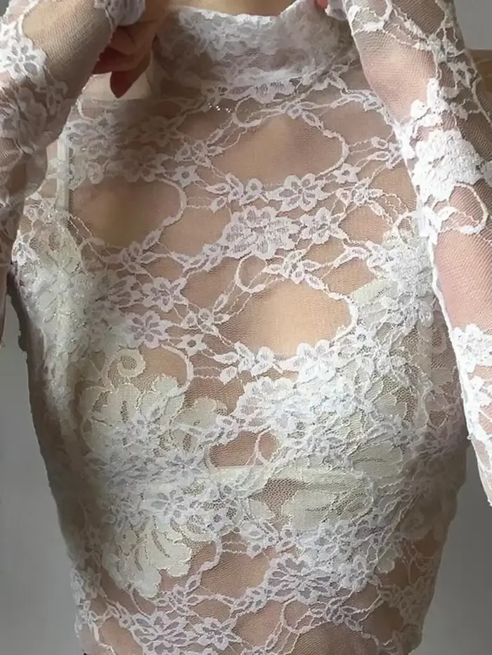 Sexy čipkovaná blúzka pre ženy