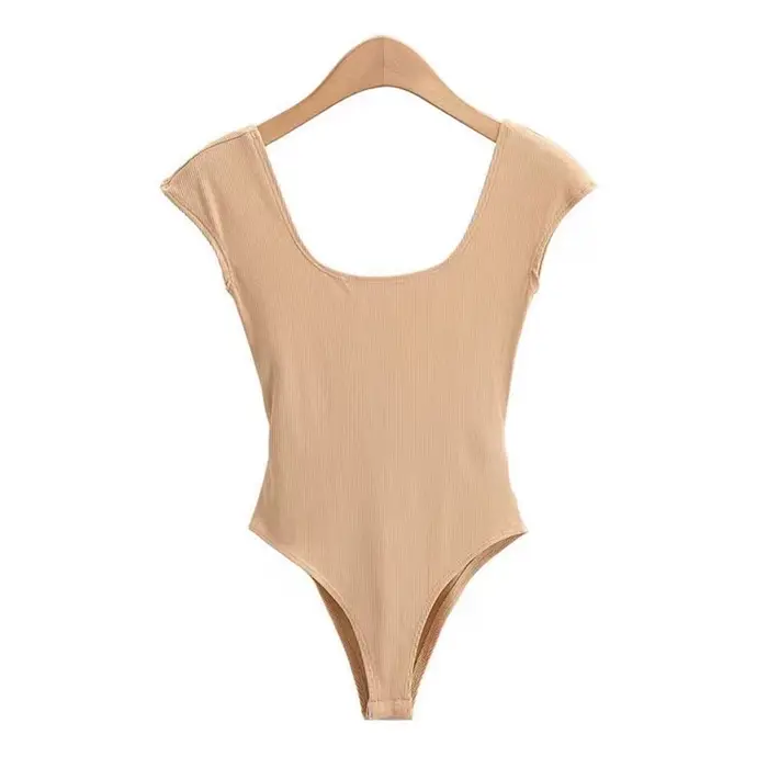 Príležitostné polyester patchwork body pre ženy, letné jarné vybavené sexy backless golier v u tesné topy špeciálne príležitosti