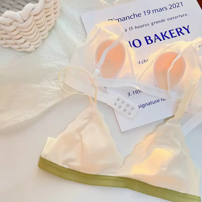 Jemná francúzska romantická čipka Bralette pre ženy, malé králičie ušné podprsenky zhromažďujúce hrudník, mäkká trojuholníková čiapka, oceľový krúžok, bezplatná podprsenka, leto