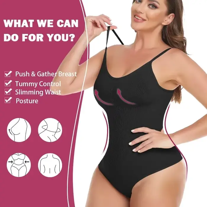 Body de forme ajustée en polyamide et élasthanne pour femmes grandes tailles, contrôle du ventre, confort tout au long de la journée, idéal pour toutes les saisons