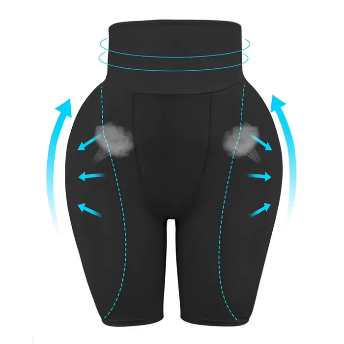 Culotte gainante pour femme avec coussinets pour les hanches, rehausseur de fesses, effet push-up et rehausseur de hanches