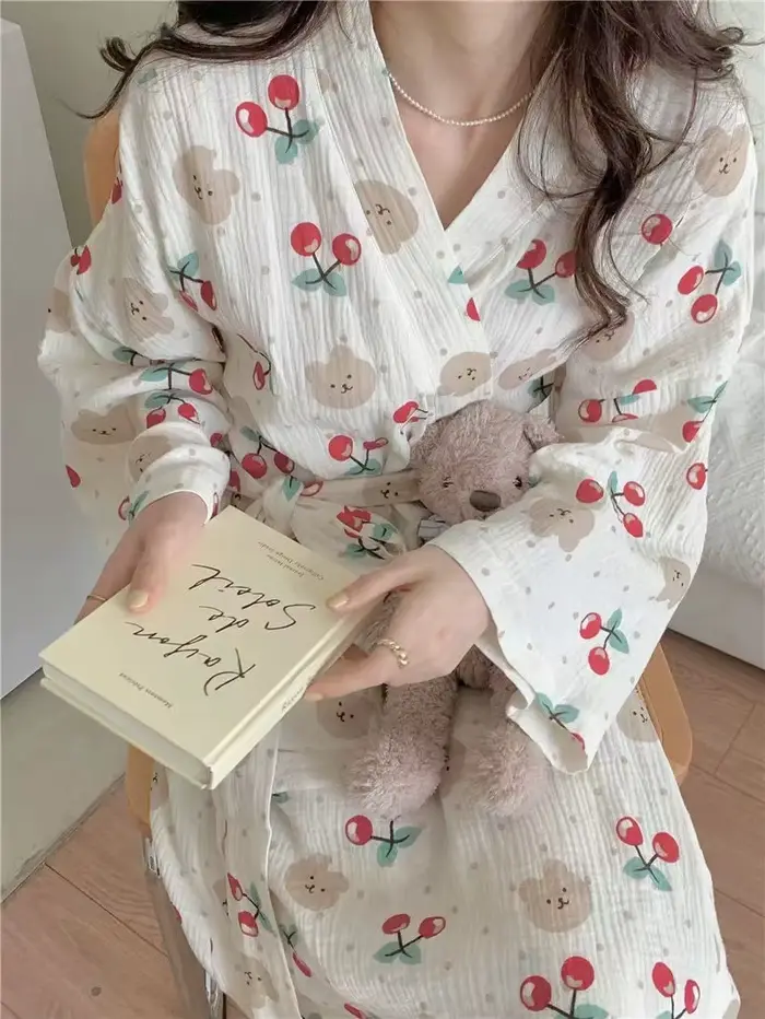 Nová dámska kimono róba s dlhým rukávom