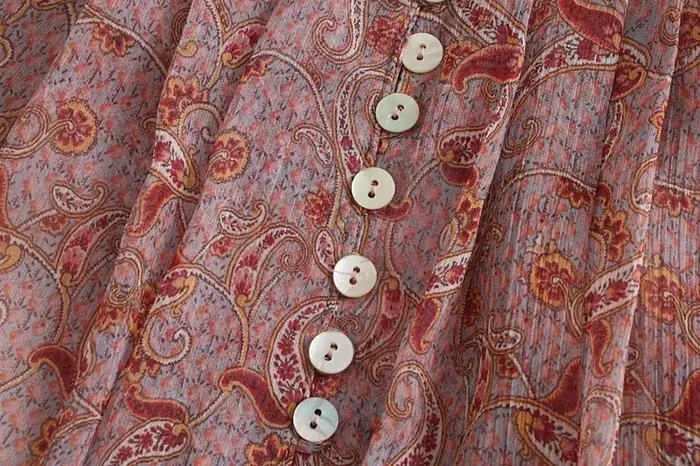 TEELYNN-Chemisier Boho à Manches sulfBouffantes pour Femme, Chemise Vintage en Mousseline de Soie, I