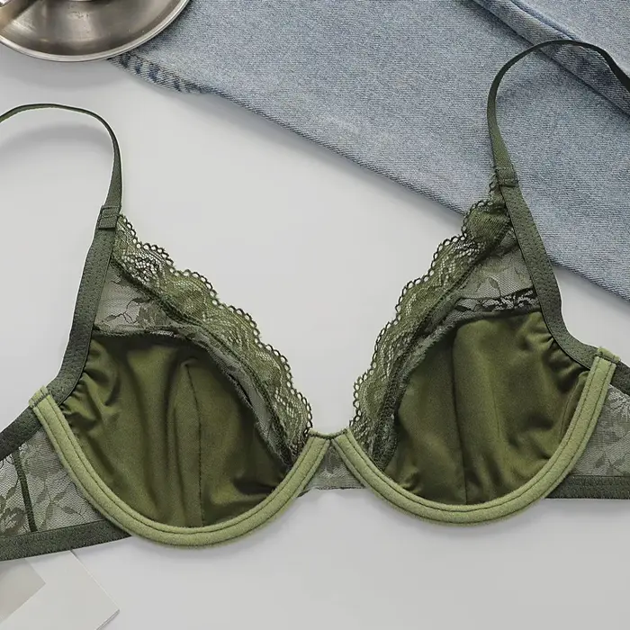 Sexy čipkovaná podprsenka s kvetinovým vzorom pre ženy