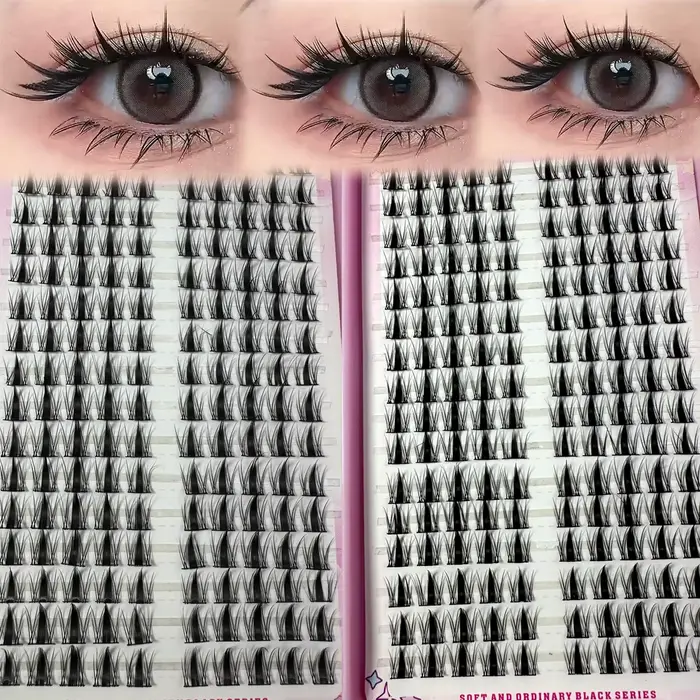 Faux-cils pelucheux effet œil de renard Manga individuel, réutilisables, naturels, épais, longs, Ext