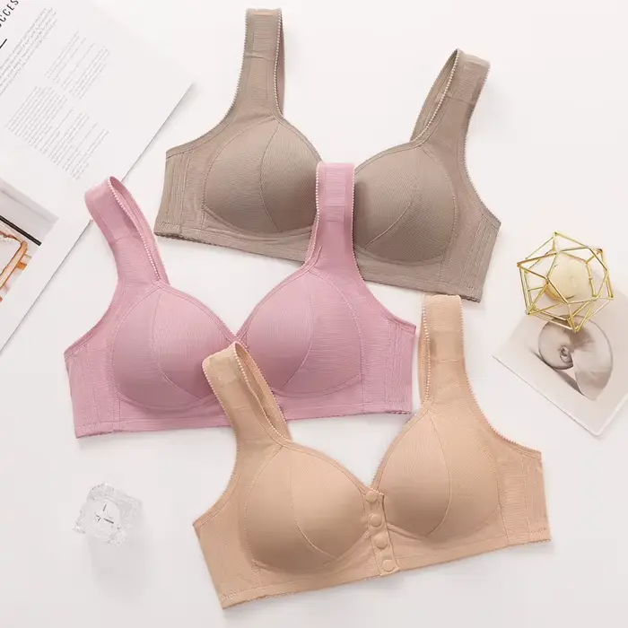 Pohodlné priedušné Nylon predné uzavretie bezdrôtové podprsenka pre stredného veku a staršie ženy štýlové každodenné príležitosti ponúknuť