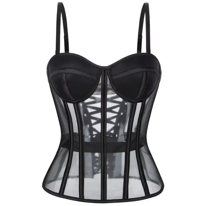 Corset surbuste avec soutien-gorge Korset femme bustier bustier sans bretelles haut maille femmes Li
