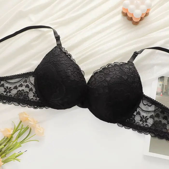 Viomisha ensemble de lingerie Sexy dame Push Up soutiens-gorge ensemble Transparent à armatures florales intime jolie sous-vêtements en dentelle ensemble de culottes