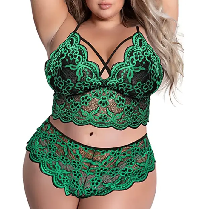 Veľká veľkosť podprsenky 2 kusy sady Spodná bielizeň Sexy ženy čipky výšivky podprsenky a nohavičky spodná bielizeň sady spacie pyžamo exotické set 4XL