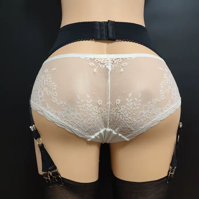 Jarretière rétro sexy avec bas résille, nylon et élasthanne, six ramens, pour femmes, noir ou blanc, occasions spéciales