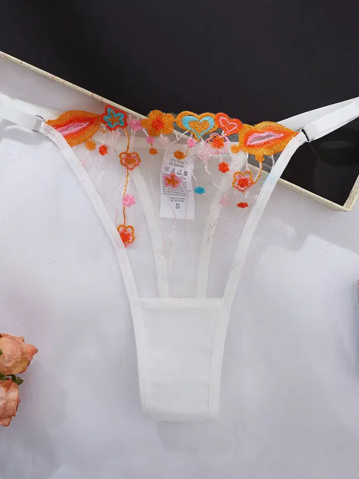 Sexy kvetinové vyšívané dámske spodná bielizeň nastaviť veľkosť S M L XL špeciálne príležitosti