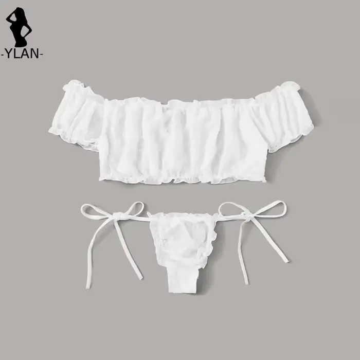 Ensemble de lingerie intime sexy en polyester et élasthanne avec imprimés de points pour femmes, sous-vêtements féminins élégants et confortables pour occasions spéciales