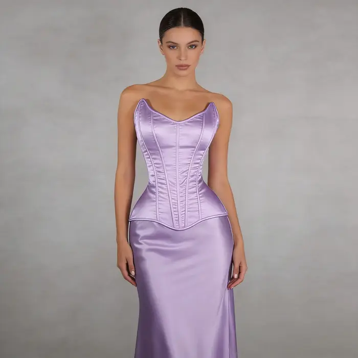 Fancy bustier korzet pre ženu, s šnúrkami, s veľrybami, v saténe, na svadbu, zoštíhľujúci pás, push-up efekt, na javisku