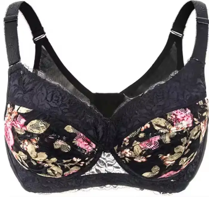 Soutien-gorge push-up rembourré à armatures pour femme, couverture complète, légèrement réglable, 34