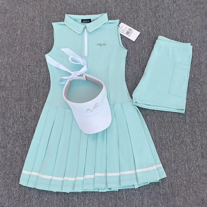 Golfové šaty bez rukávov pre dievčatá Junior štýl Športové antibakteriálne polyester pre jarné letné špeciálne príležitosti