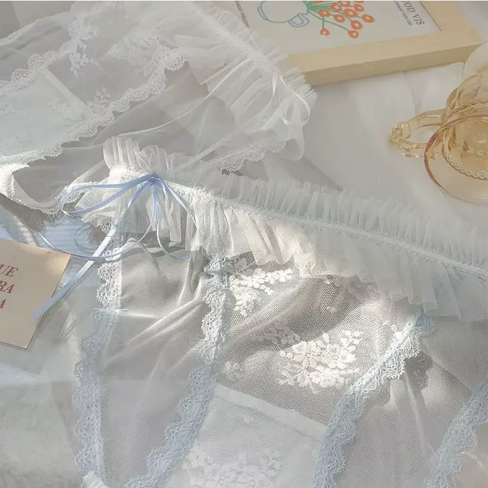 Ženy Sexy Priehľadná Čipka Mašlička Tanga Spodná Bielizeň Mikro Slipy Erotické
