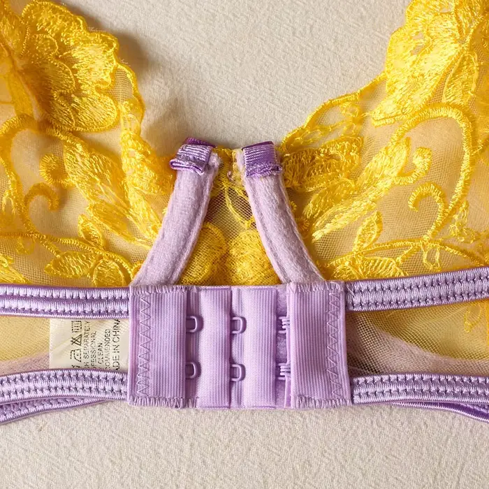 Ensemble intime féminin à broderie florale transparente pour femmes, lingerie sexy et romantique pour occasions spéciales