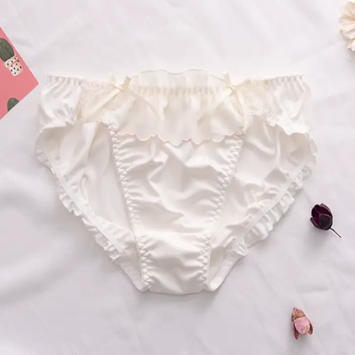Soie de lait mignon belle culotte femme haute élasticité respirant doux sous-vêtements lisses taille