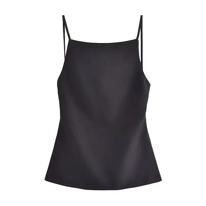 MUJER 2025 noir haut dos nu femme blanc sans manches haut court avec bretelles été Sexy hauts femme 