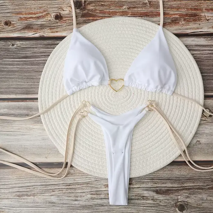 Dámsky sexy brazílsky bikini set s trojuholníkovým topom a tangami