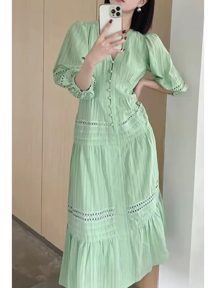 Pouvez-vous psyLady-Robe mi-longue élégante à plusieurs niveaux pour femmes, robes évidées pour dame