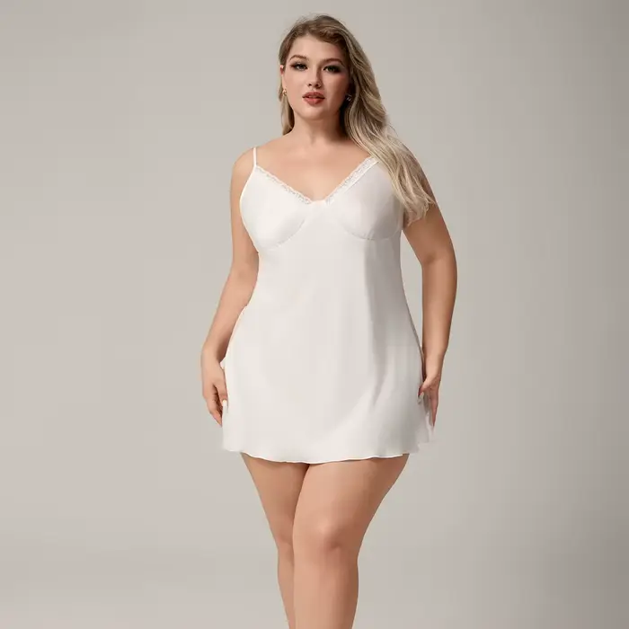 Biela sexy nočná košeľa pre ženy